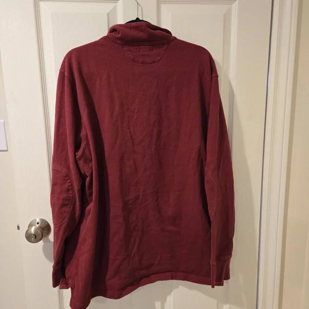J Crew Half Zip Rugby Shirt Maroon XL